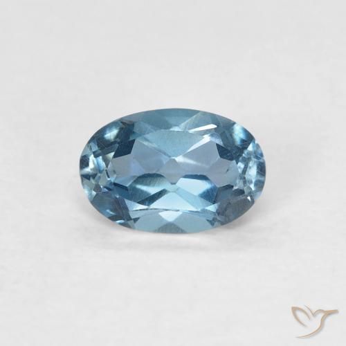 0.60ct 天然 蓝色 黄玉, 椭圆形, VVS-VS