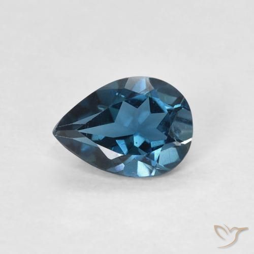0.75ct 天然 蓝色 黄玉, 梨形, VVS-VS