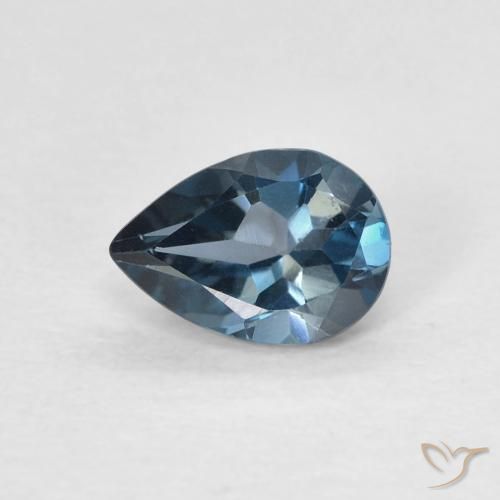 0.81ct 天然 蓝色 黄玉, 梨形, VVS-VS