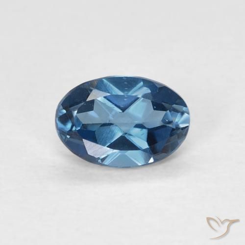 0.63ct 天然 蓝色 黄玉, 椭圆形, VVS