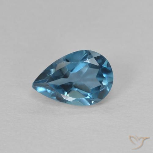 0.54ct 天然 蓝色 黄玉, 梨形, VVS