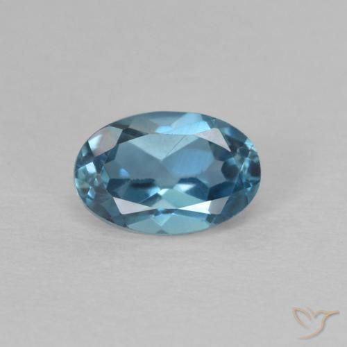 0.64ct 天然 蓝色 黄玉, 椭圆形, VVS