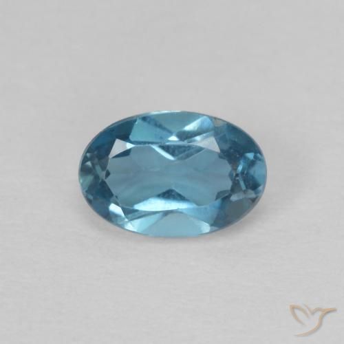 0.67ct 天然 蓝色 黄玉, 椭圆形, VVS