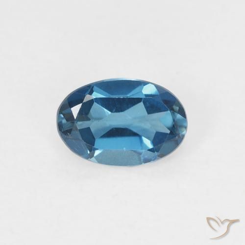 0.59ct 天然 蓝色 黄玉, 椭圆形, VVS