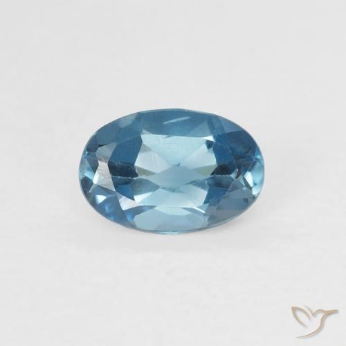 0.64ct 天然 蓝色 黄玉, 椭圆形, VS