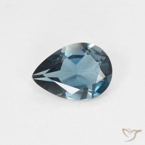 0.68ct 天然 蓝色 黄玉, 梨形, VVS