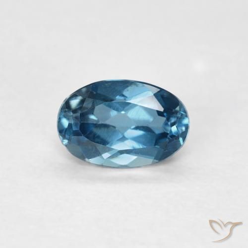 0.57ct 天然 蓝色 黄玉, 椭圆形, VVS