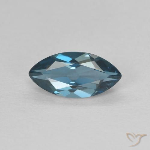 0.72ct 天然 蓝色 黄玉, 榄尖形, VVS