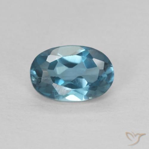 0.63ct 天然 蓝色 黄玉, 椭圆形, VVS