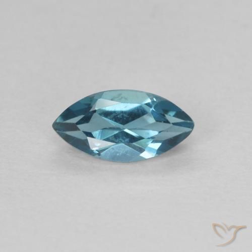 0.47ct 天然 蓝色 黄玉, 榄尖形, VVS
