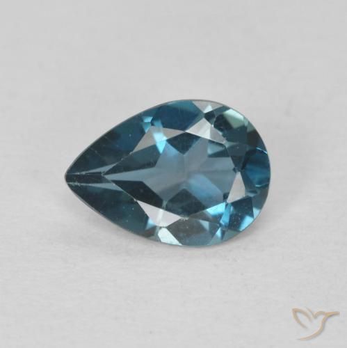 0.69ct 天然 蓝色 黄玉, 梨形, VVS-VS
