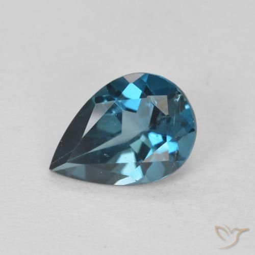 0.74ct 天然 蓝色 黄玉, 梨形, VVS-VS