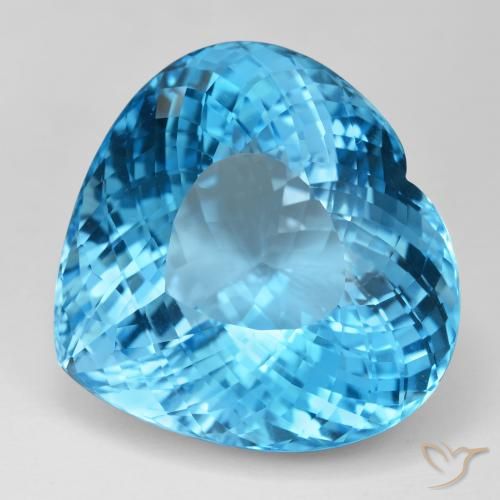 126.78ct 天然 瑞士蓝 黄玉, 心形, IF