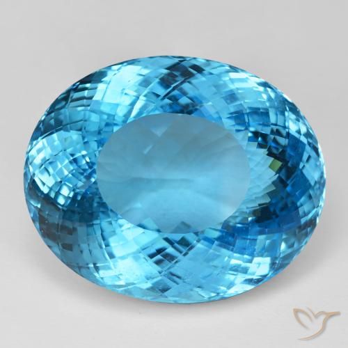 137.38ct 天然 瑞士蓝 黄玉, 椭圆形, IF