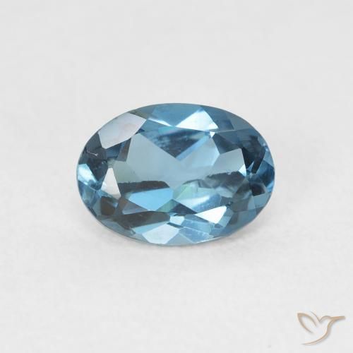 1.06ct 天然 蓝色 黄玉, 椭圆形, VVS-VS