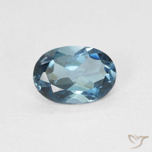 0.93ct 天然 蓝色 黄玉, 椭圆形, VVS-VS