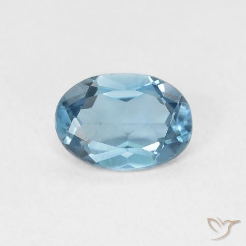 0.89ct 天然 蓝色 黄玉, 椭圆形, VVS-VS