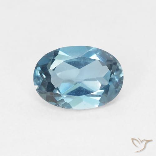 1.03ct 天然 蓝色 黄玉, 椭圆形, VVS