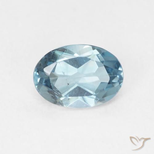 1.13ct 天然 蓝色 黄玉, 椭圆形, VVS