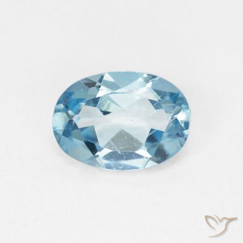 0.92ct 天然 瑞士蓝 黄玉, 椭圆形, VVS