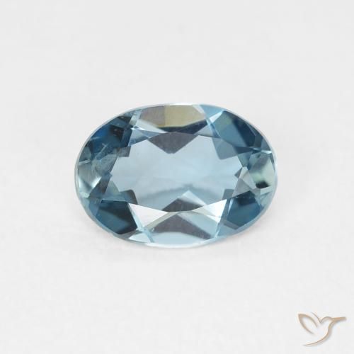 0.78ct 天然 蓝色 黄玉, 椭圆形, VVS