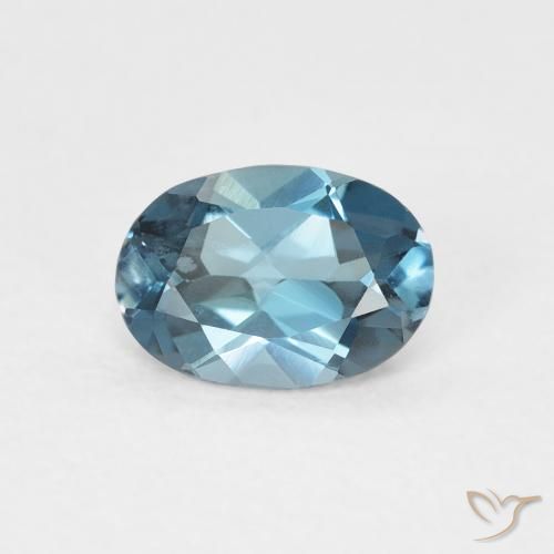 0.91ct 天然 蓝色 黄玉, 椭圆形, VVS