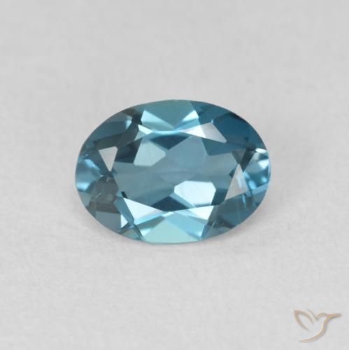 0.98ct 天然 蓝色 黄玉, 椭圆形, VVS