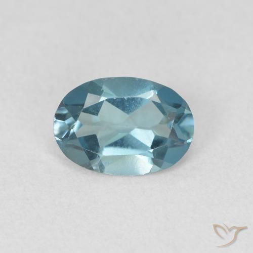 0.91ct 天然 蓝色 黄玉, 椭圆形, VVS