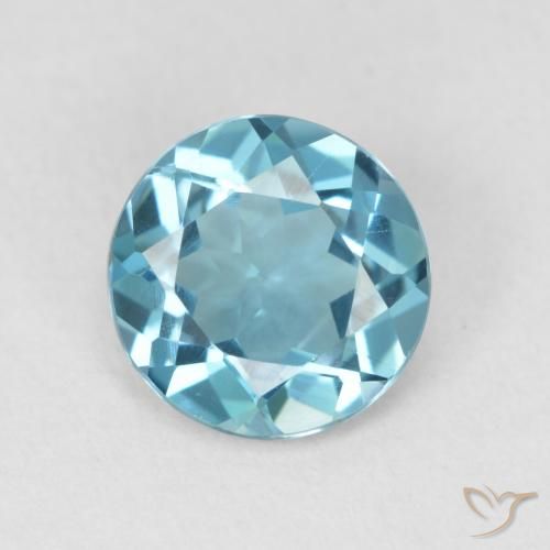 1.91ct 天然 蓝色 黄玉, 圆形的, VVS
