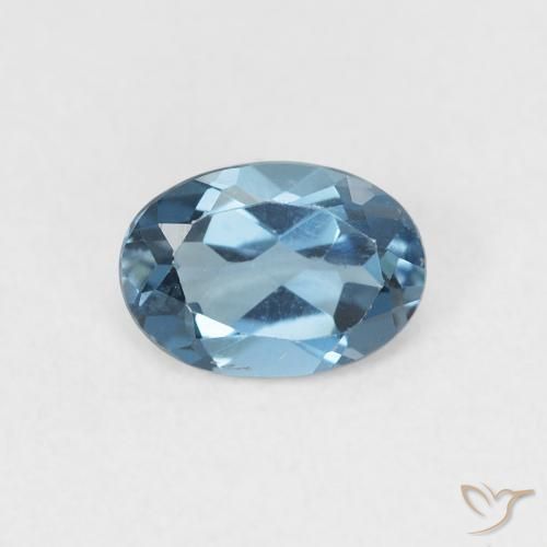 0.97ct 天然 蓝色 黄玉, 椭圆形, VVS-VS