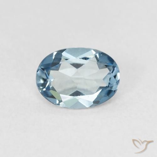 0.83ct 天然 蓝色 黄玉, 椭圆形, VVS-VS