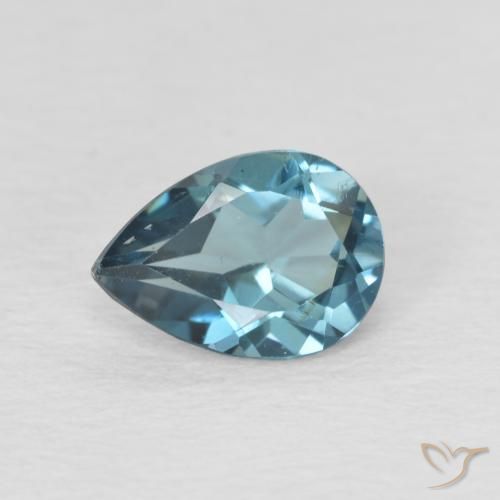 0.89ct 天然 蓝色 黄玉, 梨形, VS