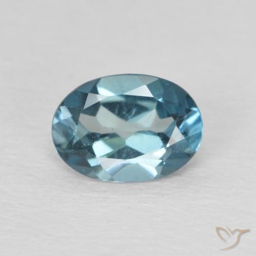1.00ct 天然 蓝色 黄玉, 椭圆形, VS