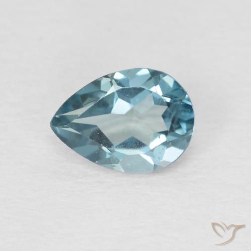 0.89ct 天然 蓝色 黄玉, 梨形, VS