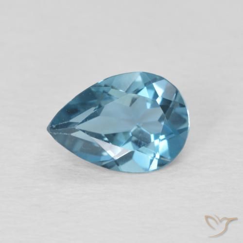 0.81ct 天然 蓝色 黄玉, 梨形, VS