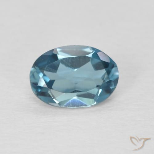 0.90ct 天然 蓝色 黄玉, 椭圆形, VVS