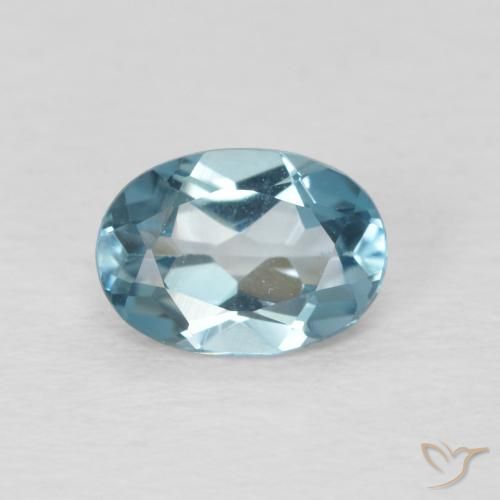 0.89ct 天然 蓝色 黄玉, 椭圆形, VVS