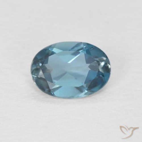 0.88ct 天然 蓝色 黄玉, 椭圆形, VVS
