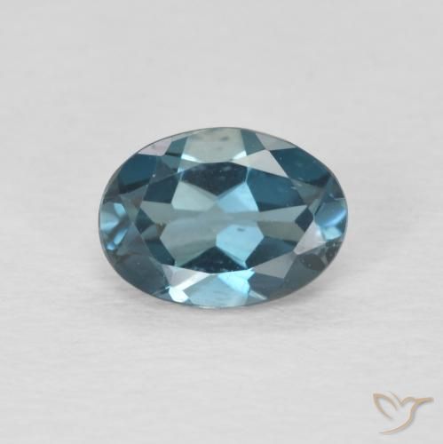 0.90ct 天然 蓝色 黄玉, 椭圆形, VVS