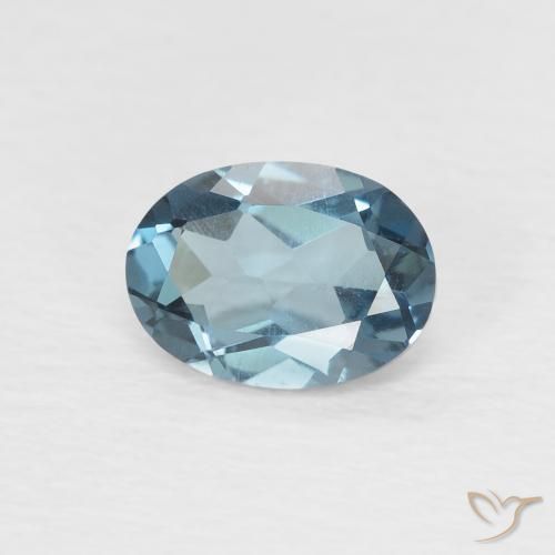 0.96ct 天然 蓝色 黄玉, 椭圆形, VVS-VS