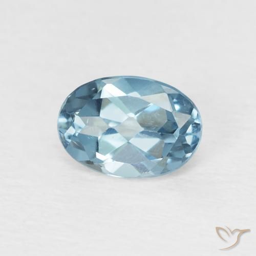 1.05ct 天然 蓝色 黄玉, 椭圆形, VVS-VS