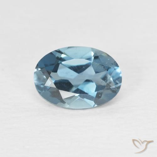 0.97ct 天然 蓝色 黄玉, 椭圆形, VVS-VS