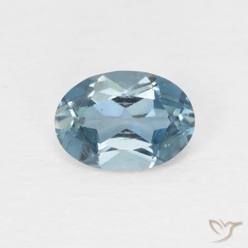 0.97ct 天然 蓝色 黄玉, 椭圆形, VS
