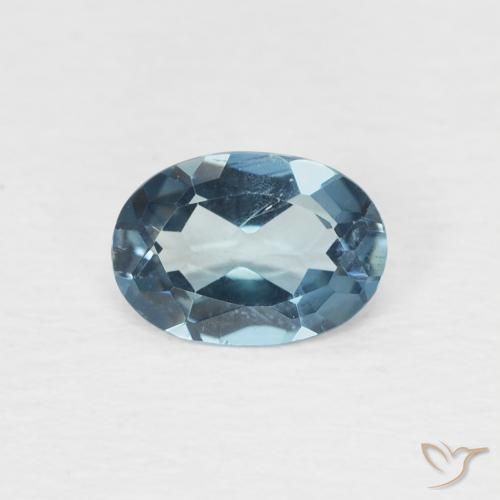 0.74ct 天然 蓝色 黄玉, 椭圆形, VS