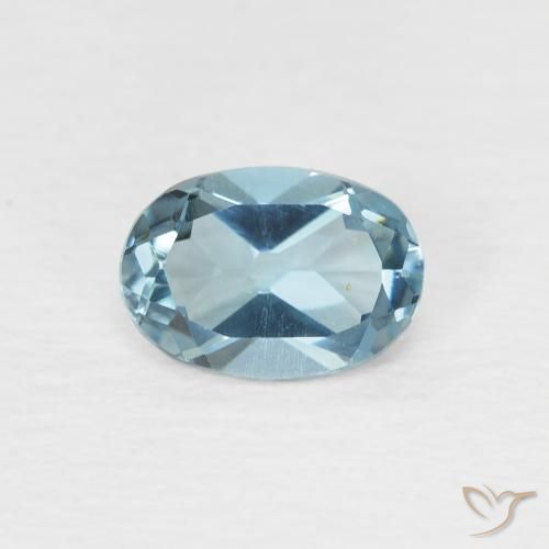 0.95ct 天然 蓝色 黄玉, 椭圆形, VVS