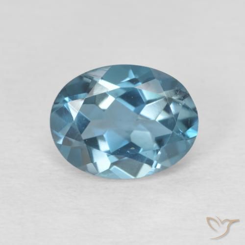 2.25ct 天然 蓝色 黄玉, 椭圆形, VVS-VS