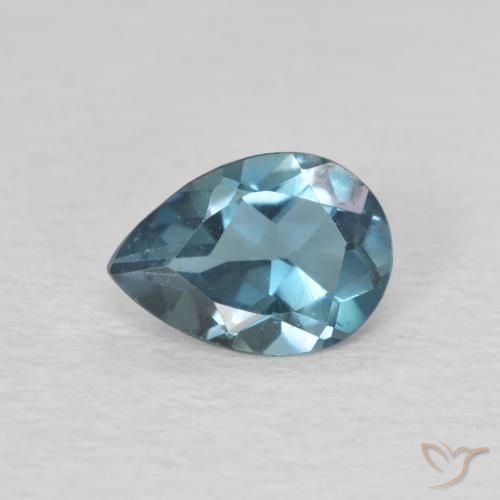 0.74ct 天然 蓝色 黄玉, 梨形, VVS-VS
