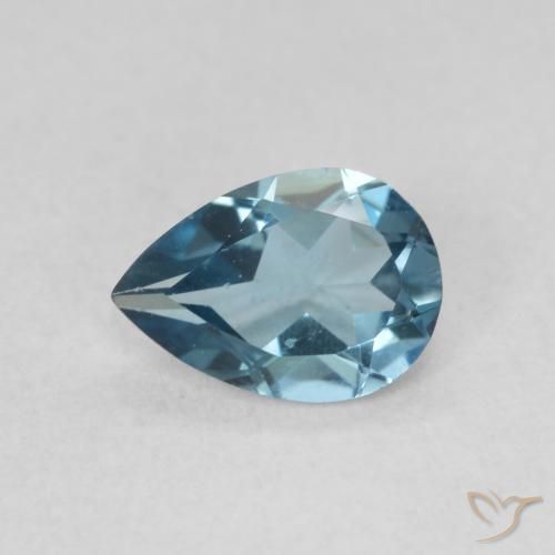 0.78ct 天然 蓝色 黄玉, 梨形, VVS-VS