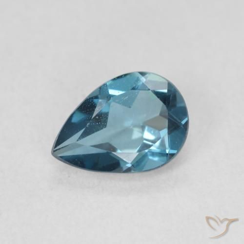0.81ct 天然 蓝色 黄玉, 梨形, VVS-VS