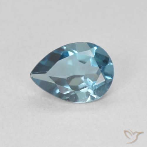 0.83ct 天然 蓝色 黄玉, 梨形, VVS-VS